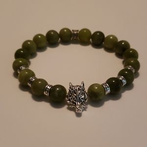NEW!!  Chinese Jade Dragon Bead Bracelet